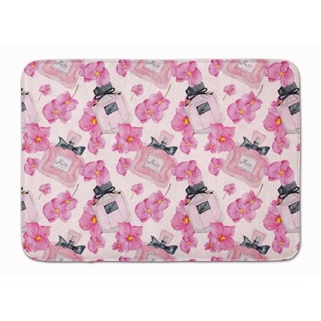 Carolines Treasures Carolines Treasures BB7510RUG Watercolor Pink Flowers & Perfume Machine Washable Memory Foam Mat BB7510RUG